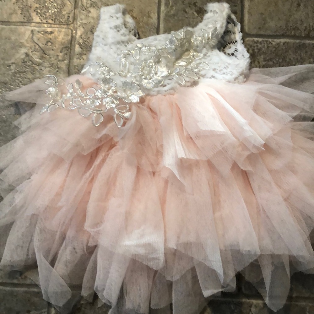 Pink and white dress